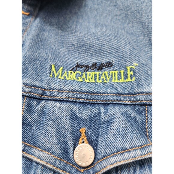 NWOT Jimmy Buffet's Margaritaville Orlando Denim Blue Jean Trucker Jacket Sz M - Picture 3 of 8